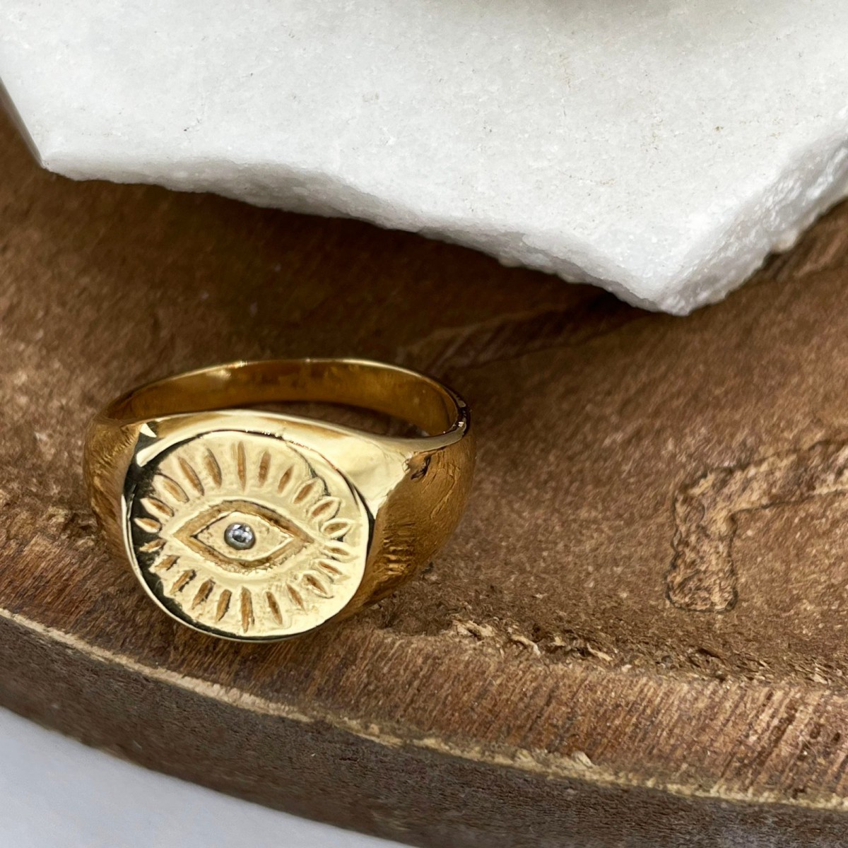 Bague dorée goutte pierre de lune - photo 22