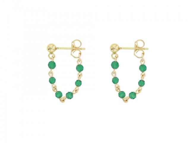 Boucle d'oreille Magnifique jade plaqué or - photo 10