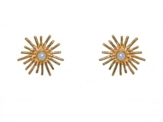 Boucles dorées soleil et perle de culture - photo 10