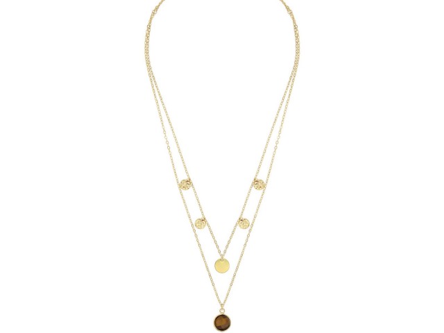 Collier Miniardise oeil de tigre plaqué or - photo 11