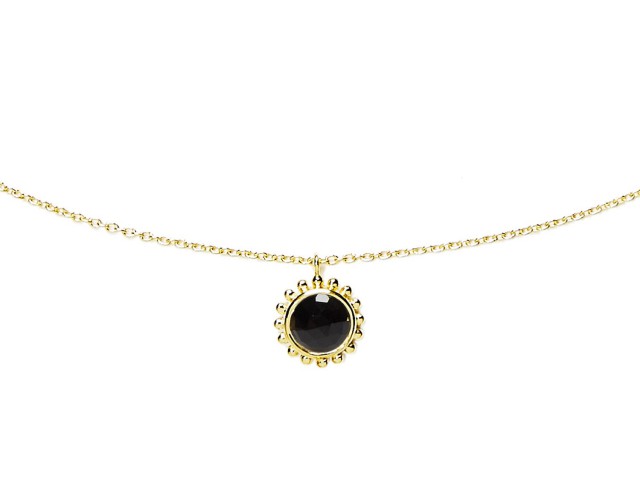 Collier pendantif soleil onyx noir - photo 10