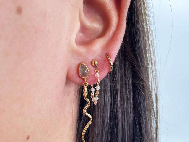 Boucles dorées serpent et labradorite - photo 11
